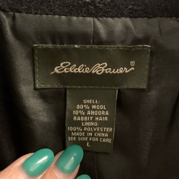 Eddie Bauer black wool jacket blazer pea coat - Picture 2 of 3
